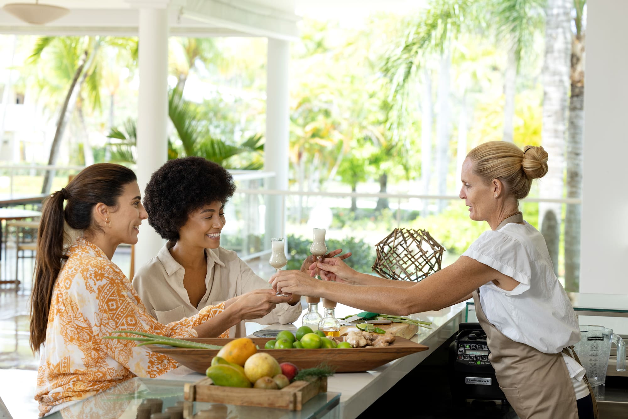 a group of women sitting at a table
