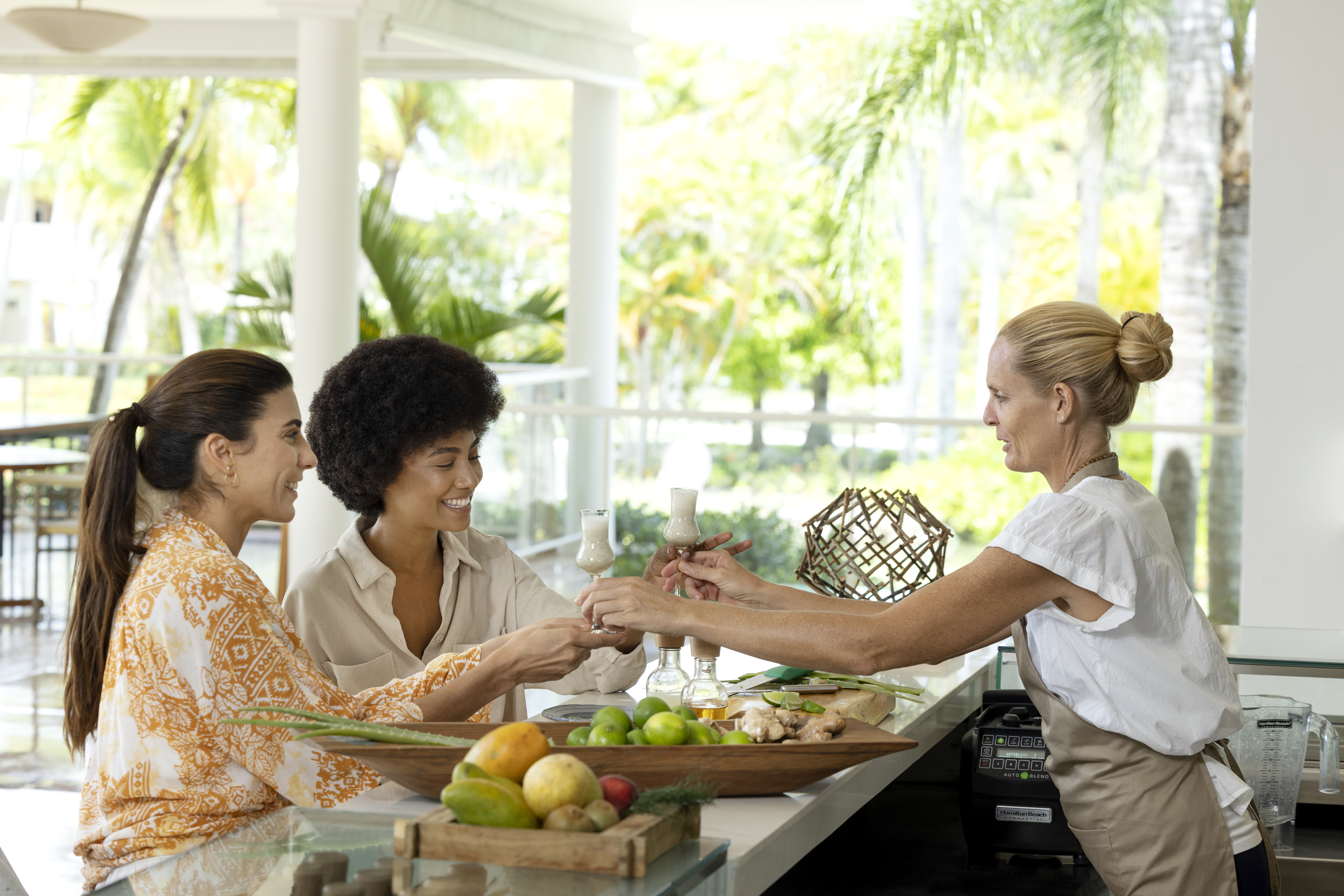 a group of women sitting at a table