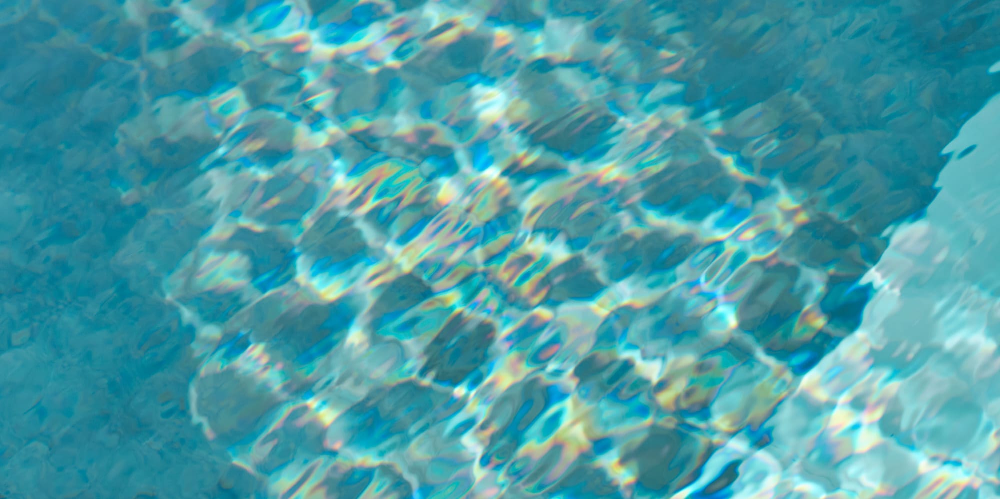 a pool with a rock in it