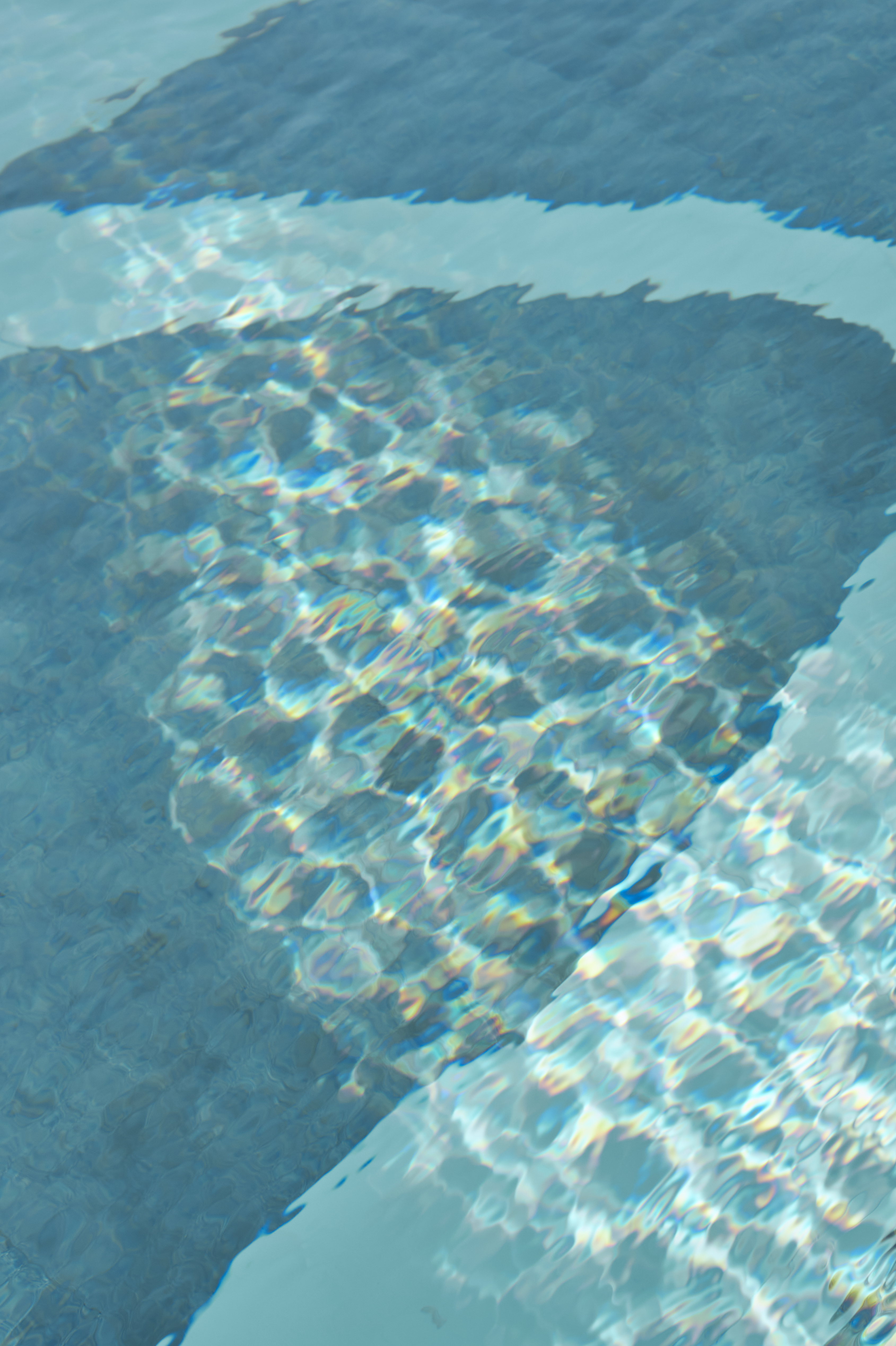 a pool with a rock in it