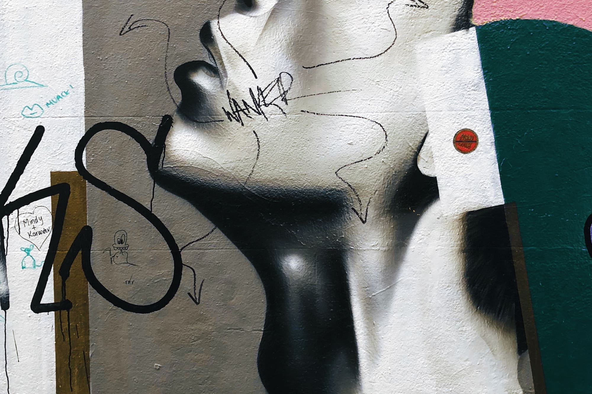 a mural of a man's face