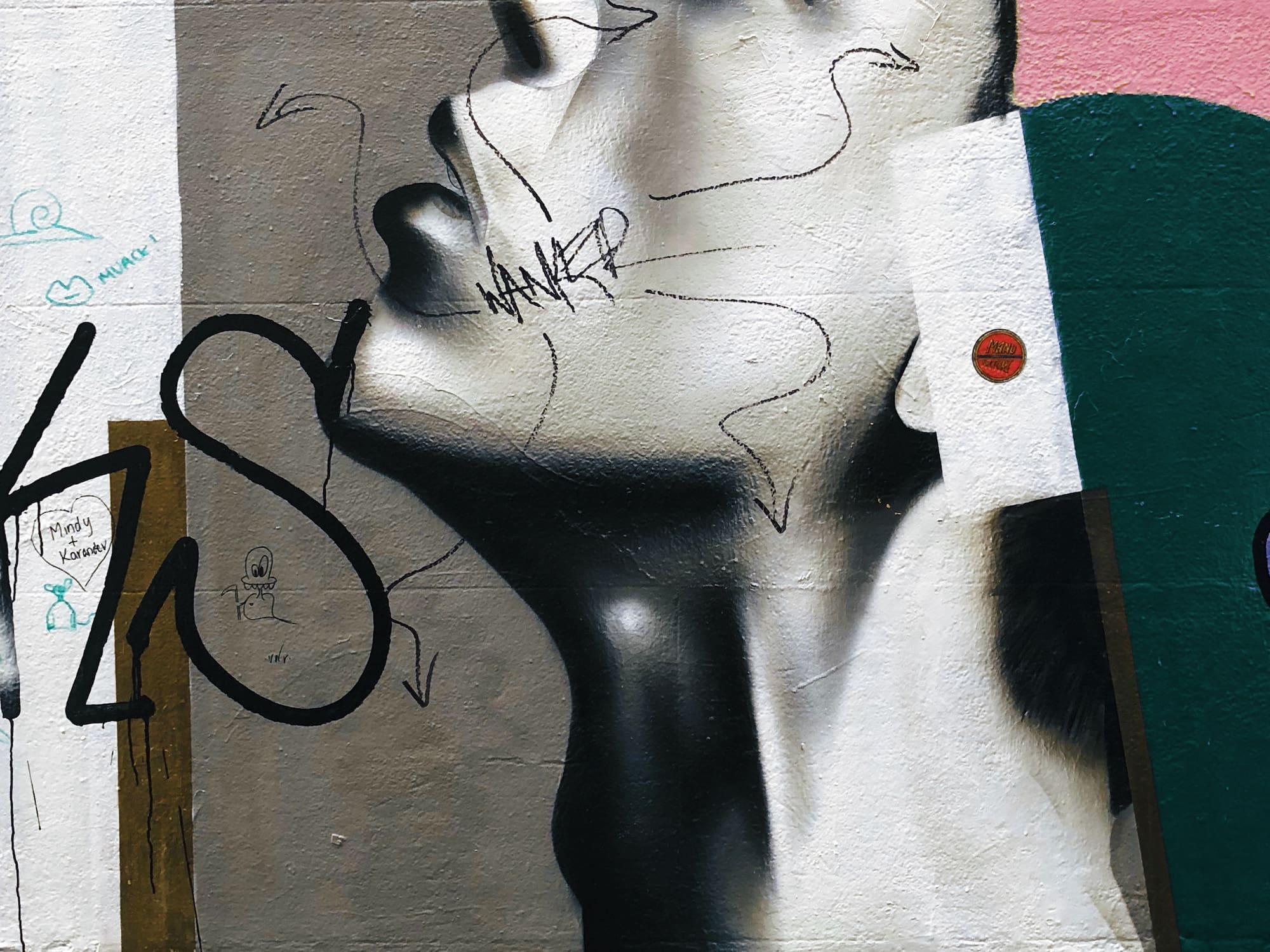 a mural of a man's face