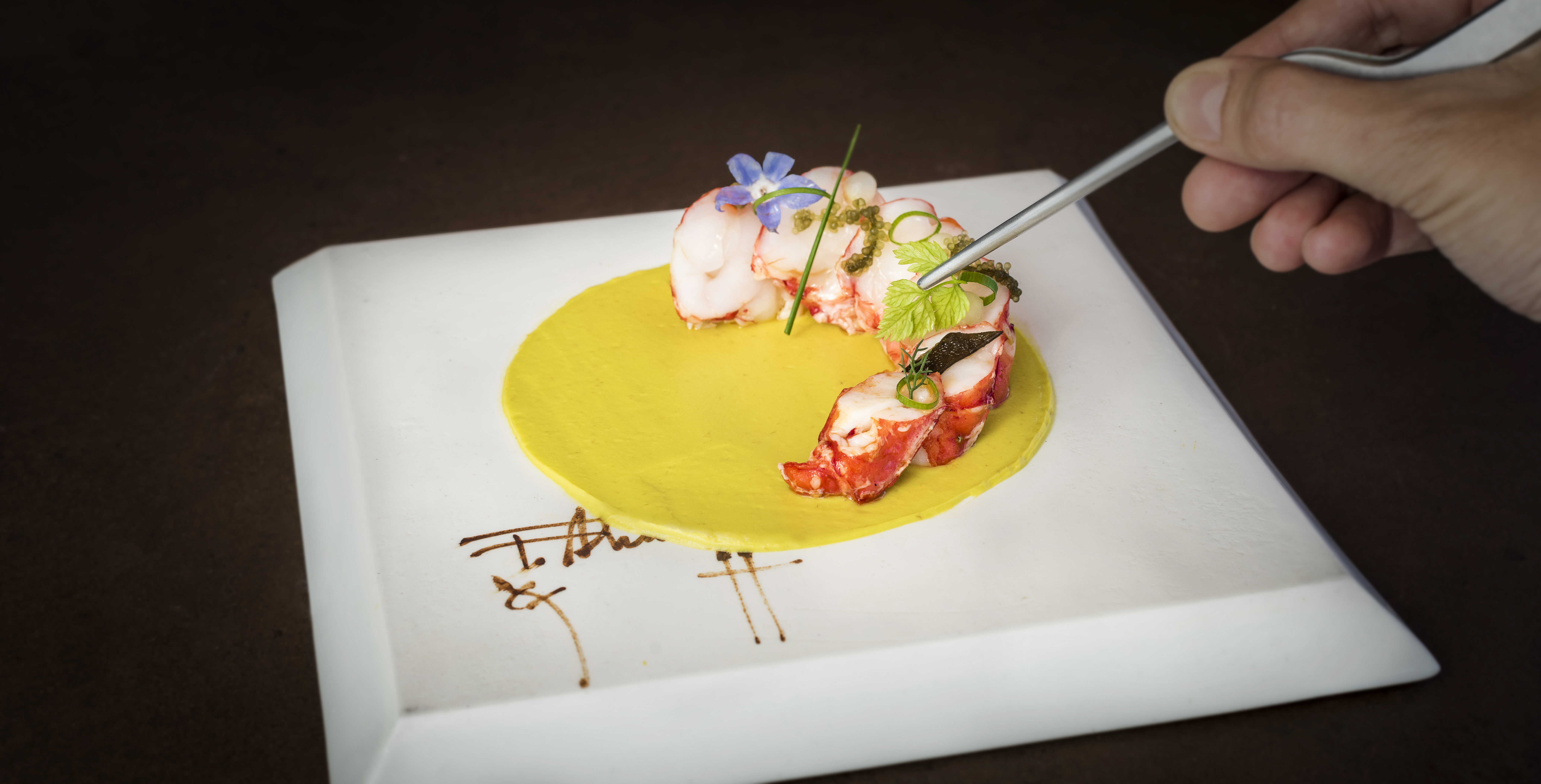 a plate of food with a fork