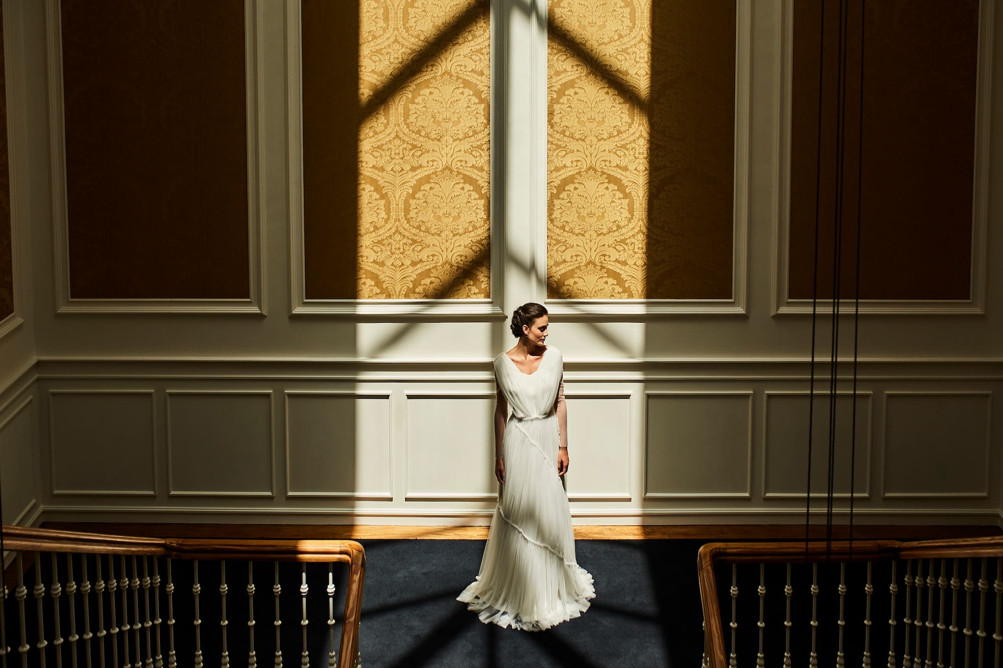a woman in a white dress
