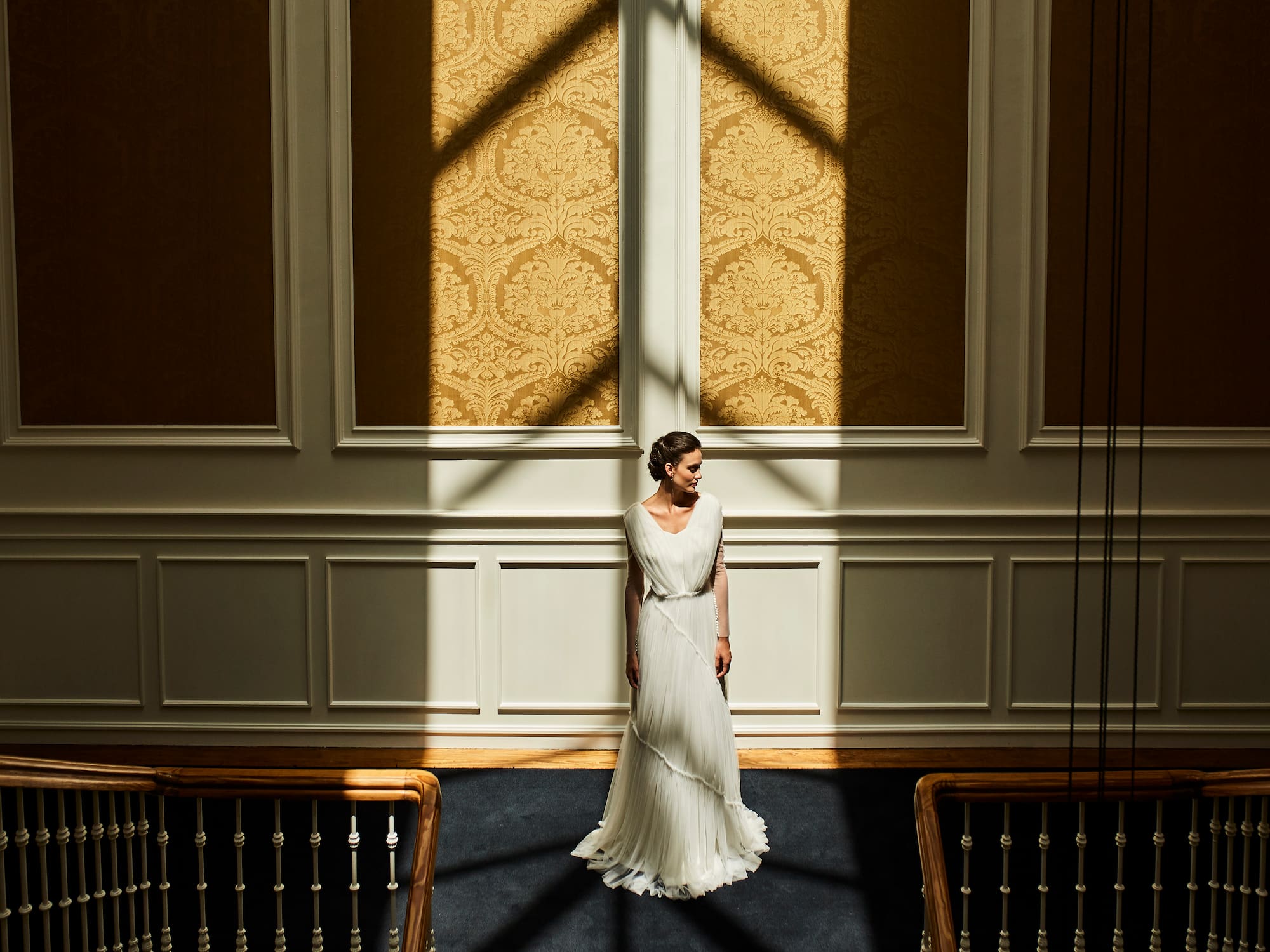 a woman in a white dress