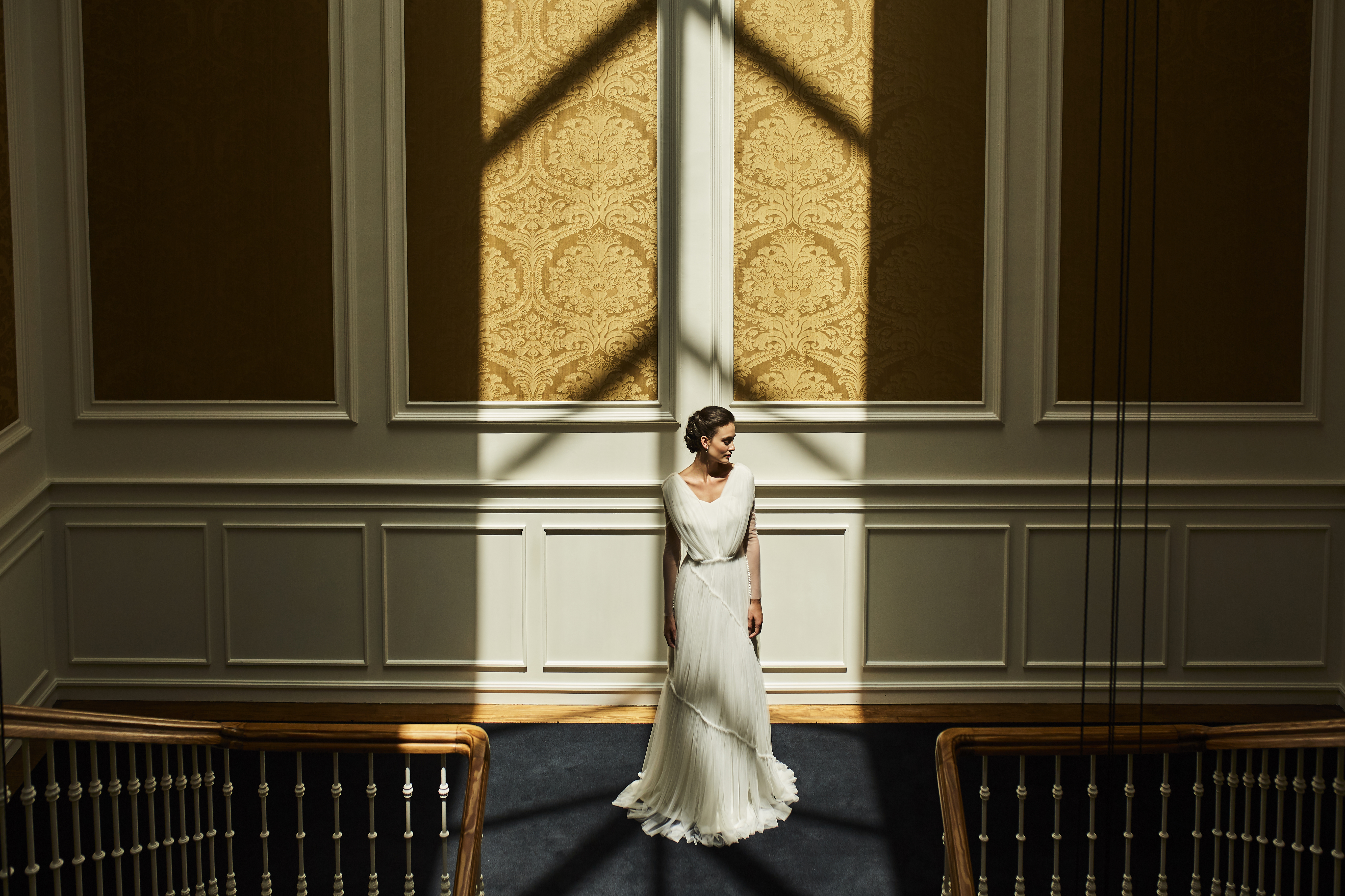 a woman in a white dress