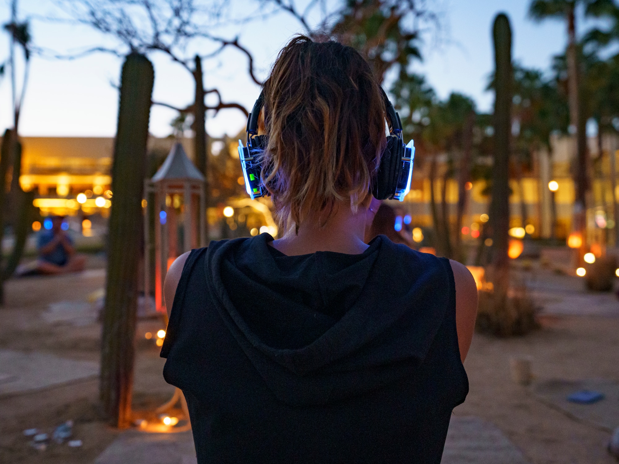 a person wearing headphones