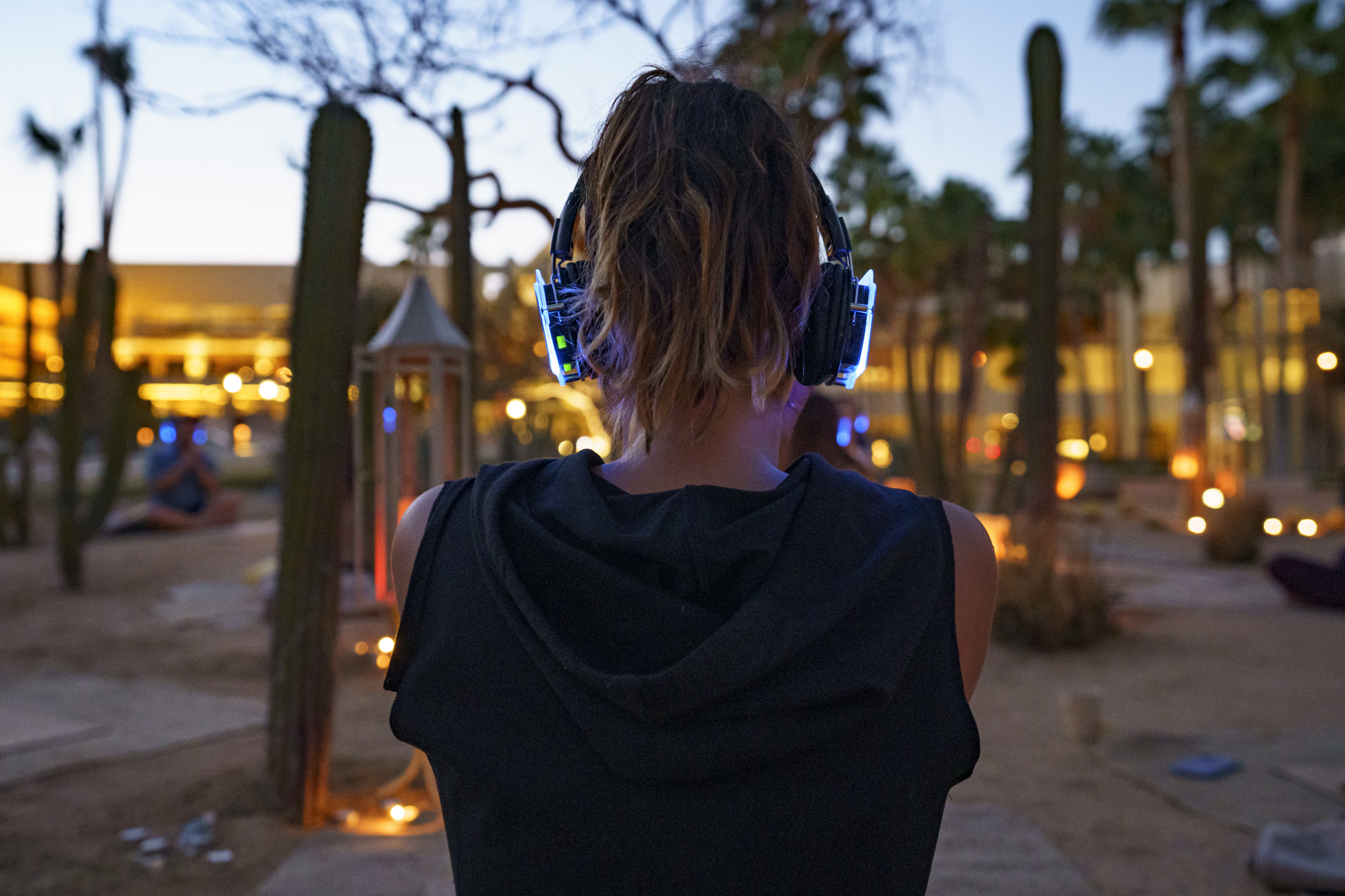 a person wearing headphones