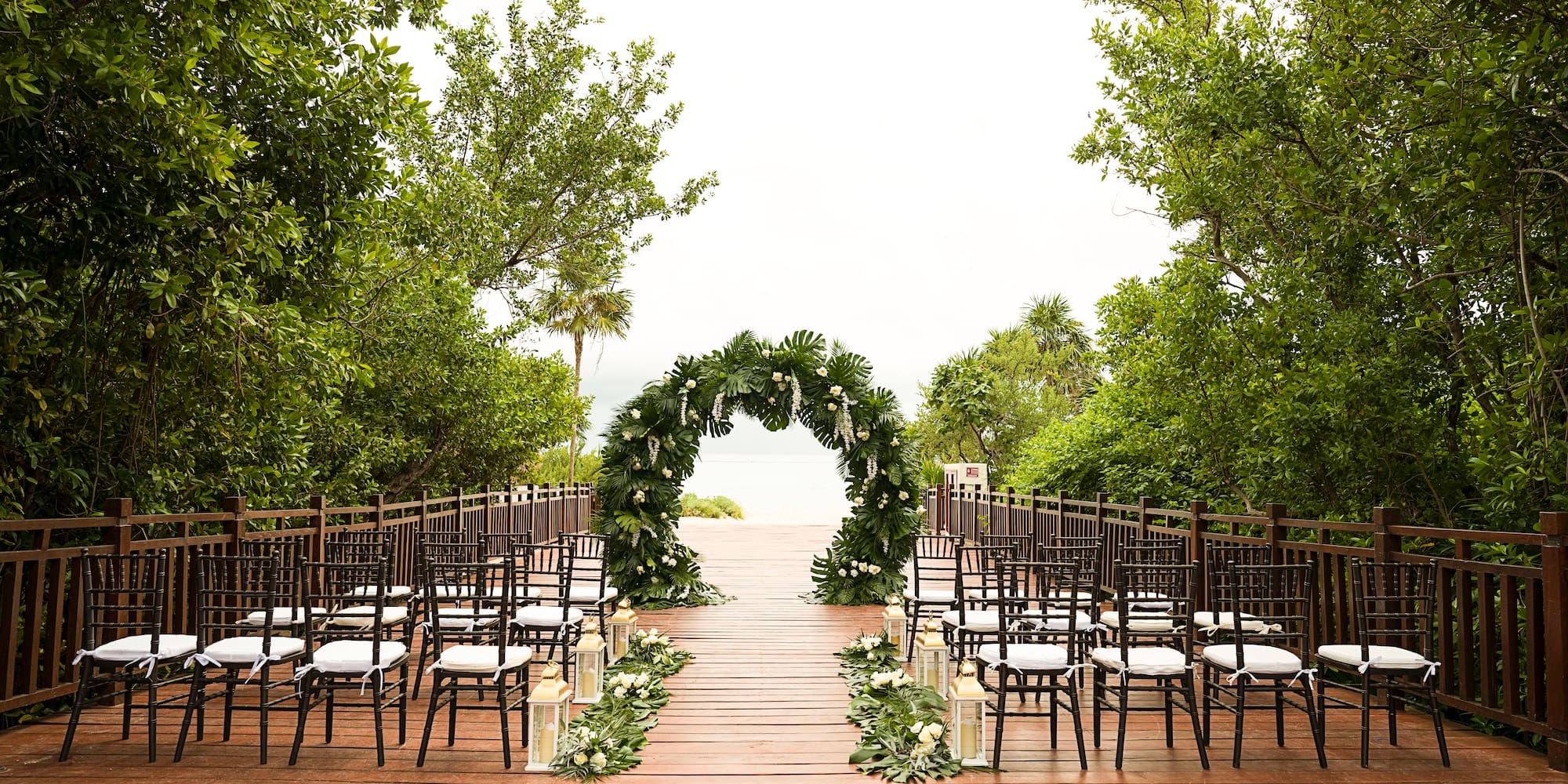 a wedding ceremony set up
