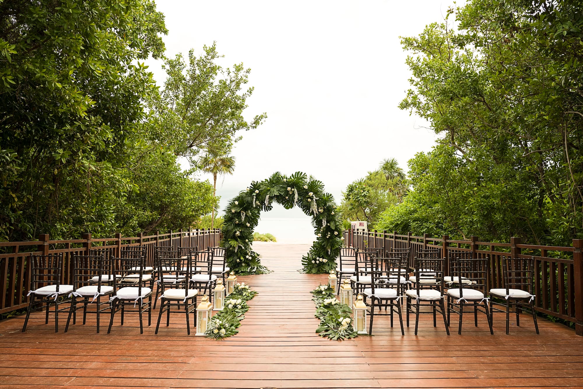 a wedding ceremony set up