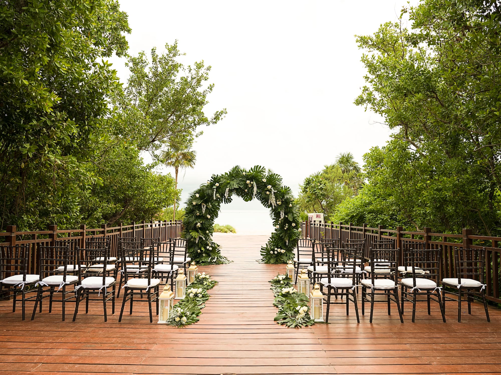 a wedding ceremony set up