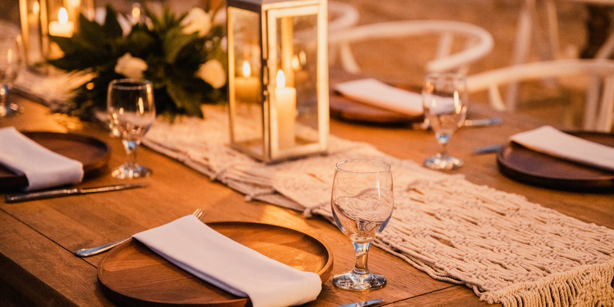 a table set for a dinner party