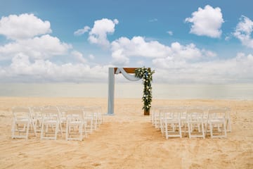 a wedding ceremony on a beach