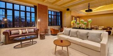 a living room with a couch and a coffee table