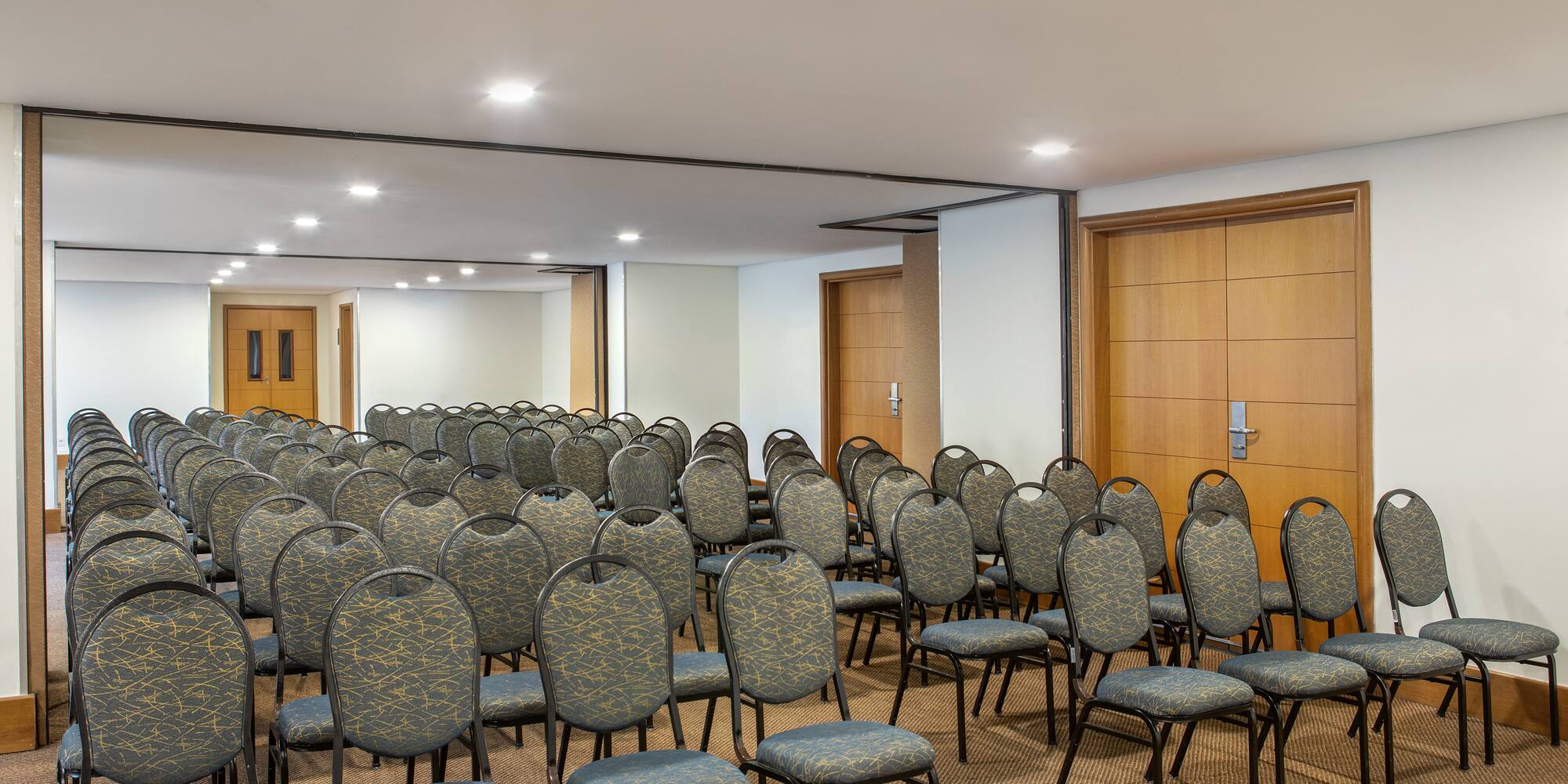 a room with many chairs