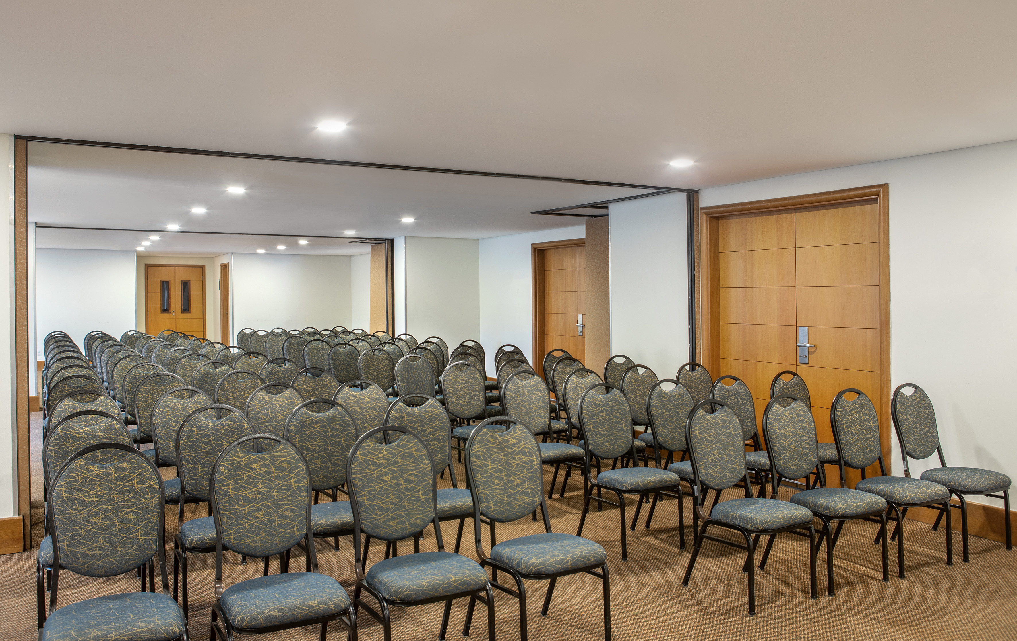 a room with many chairs