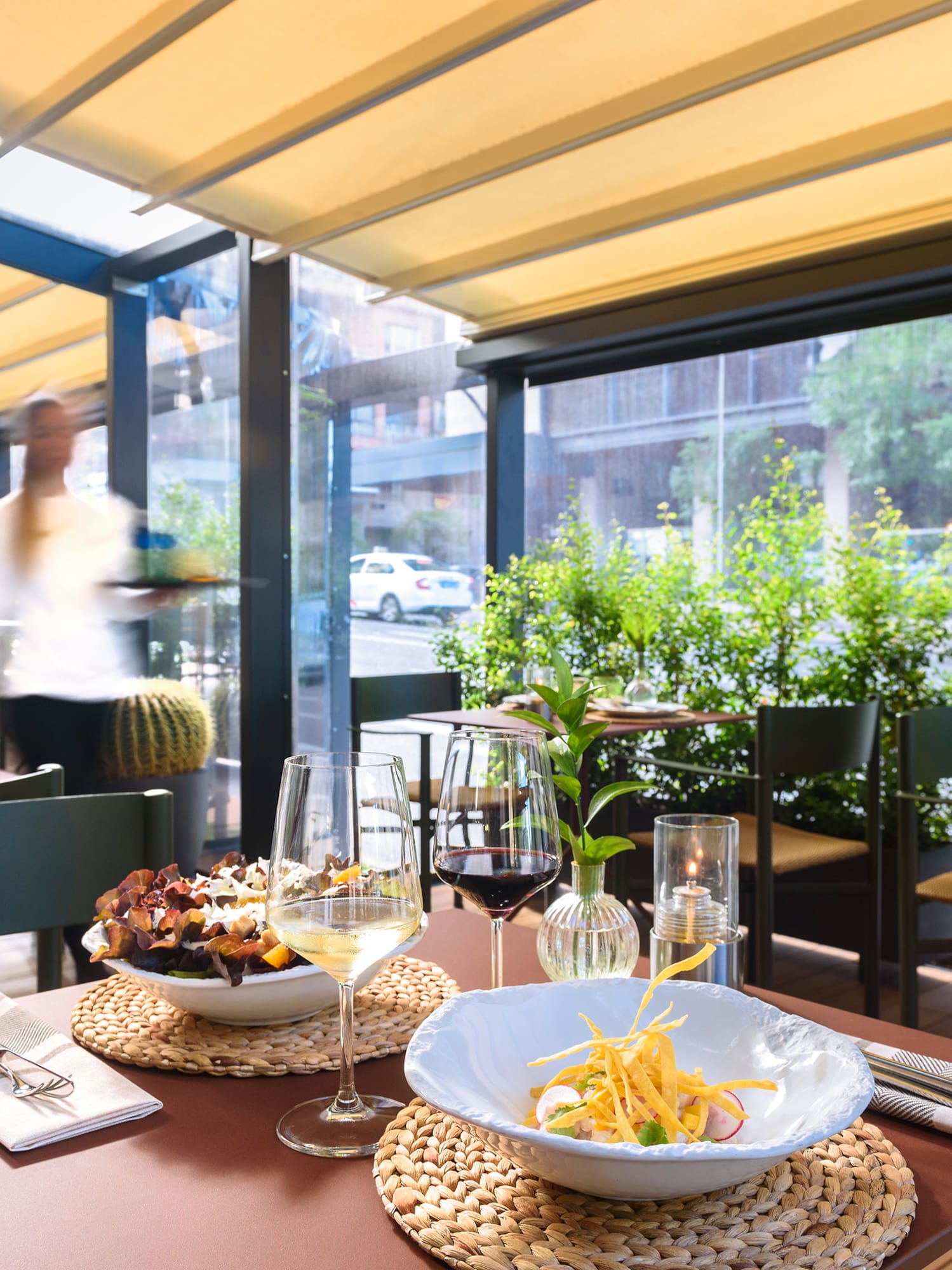 a table with food on it