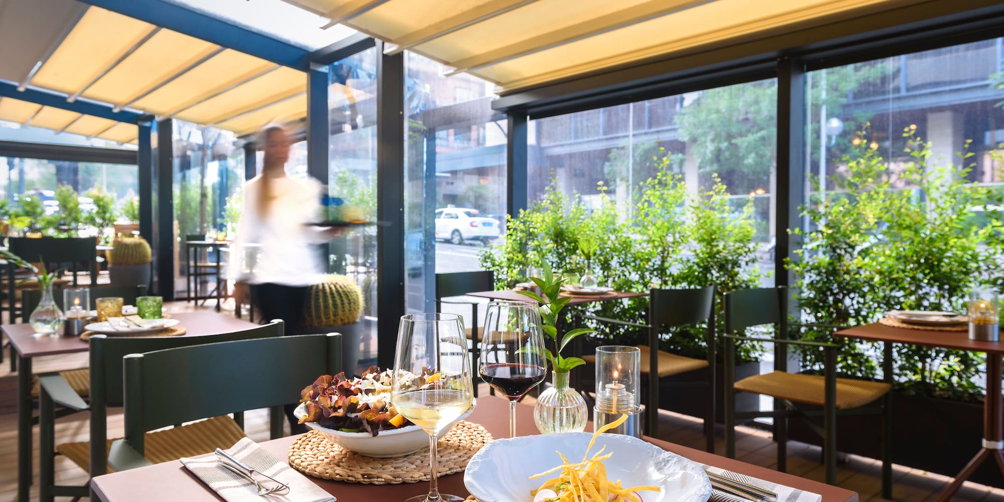 a table with food on it