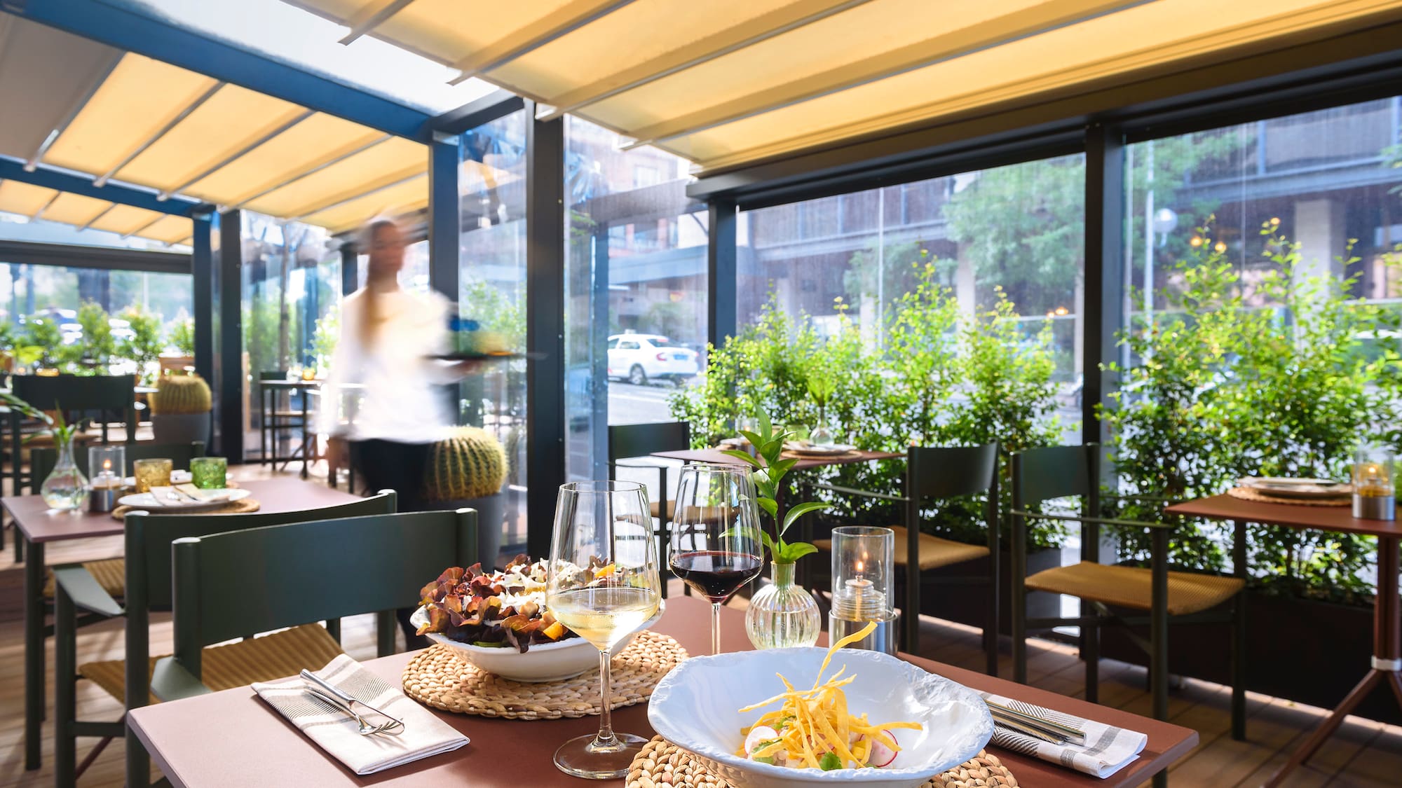 a table with food on it