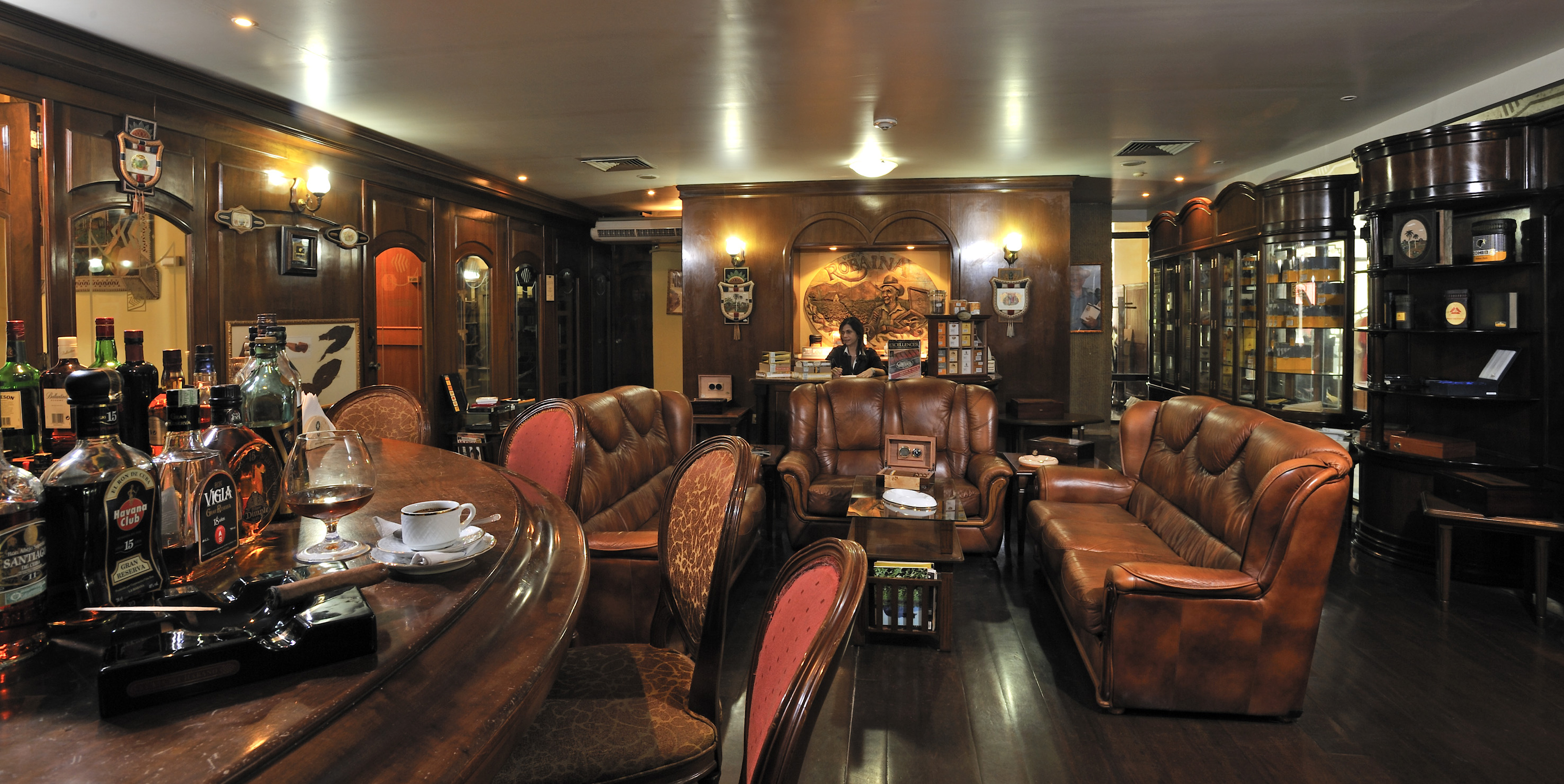 a room with a table and chairs