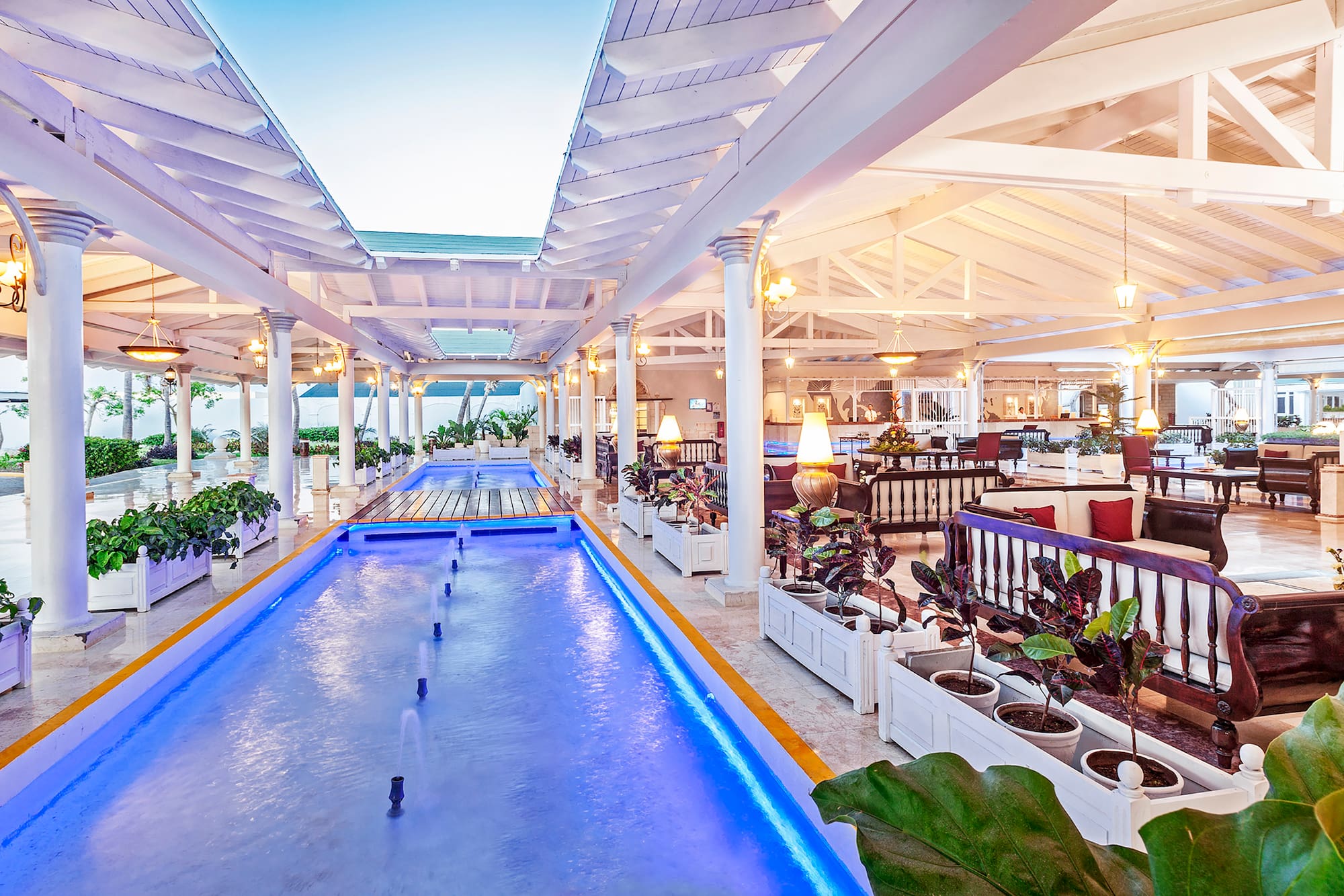 a pool inside a building