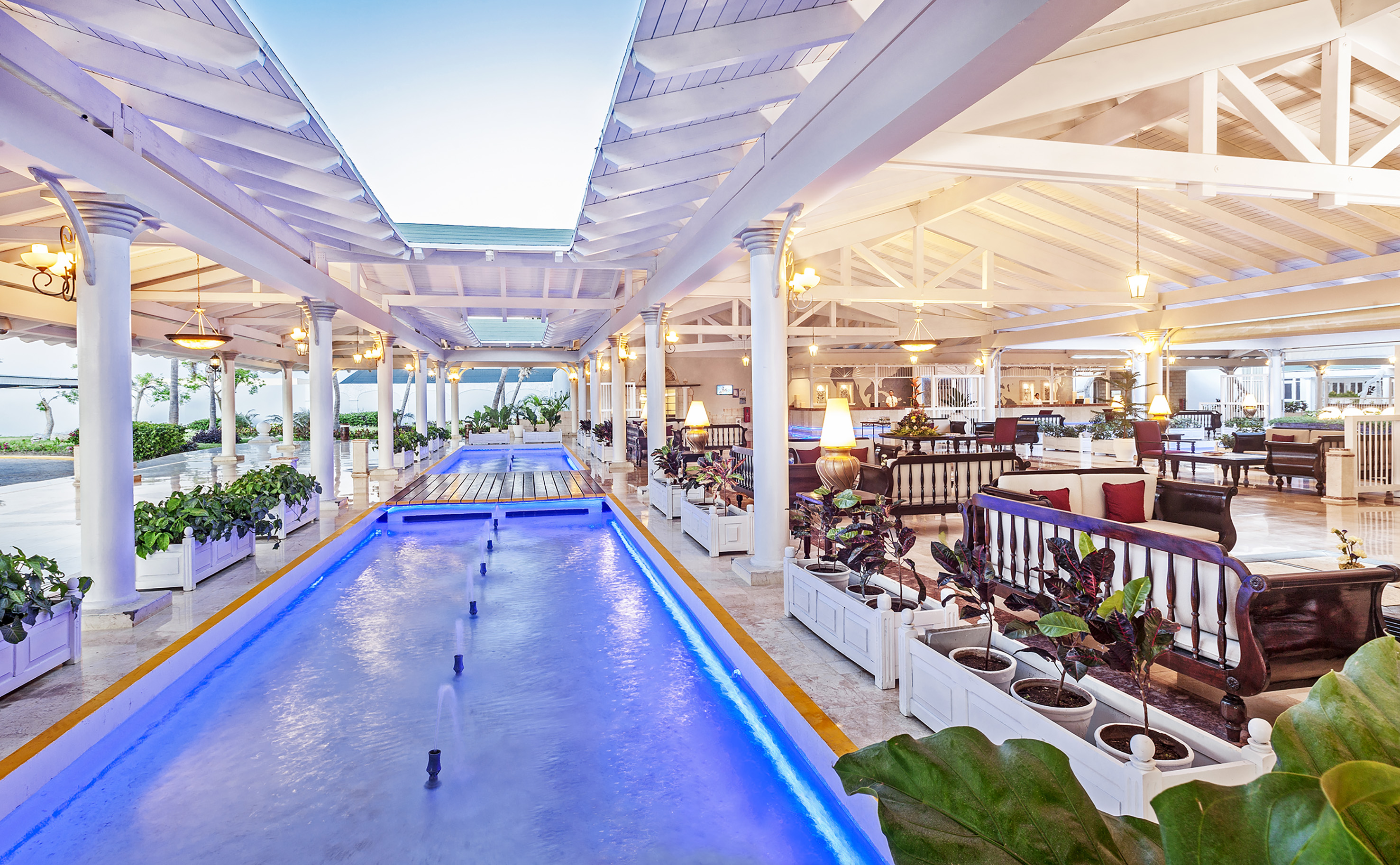 a pool inside a building