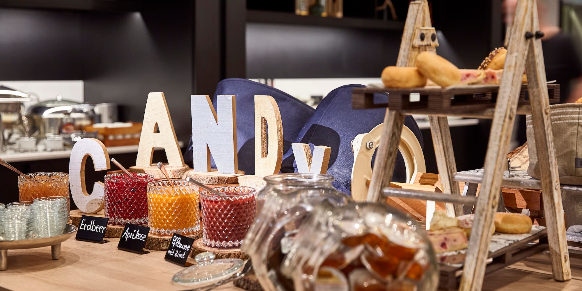 a table with food on it