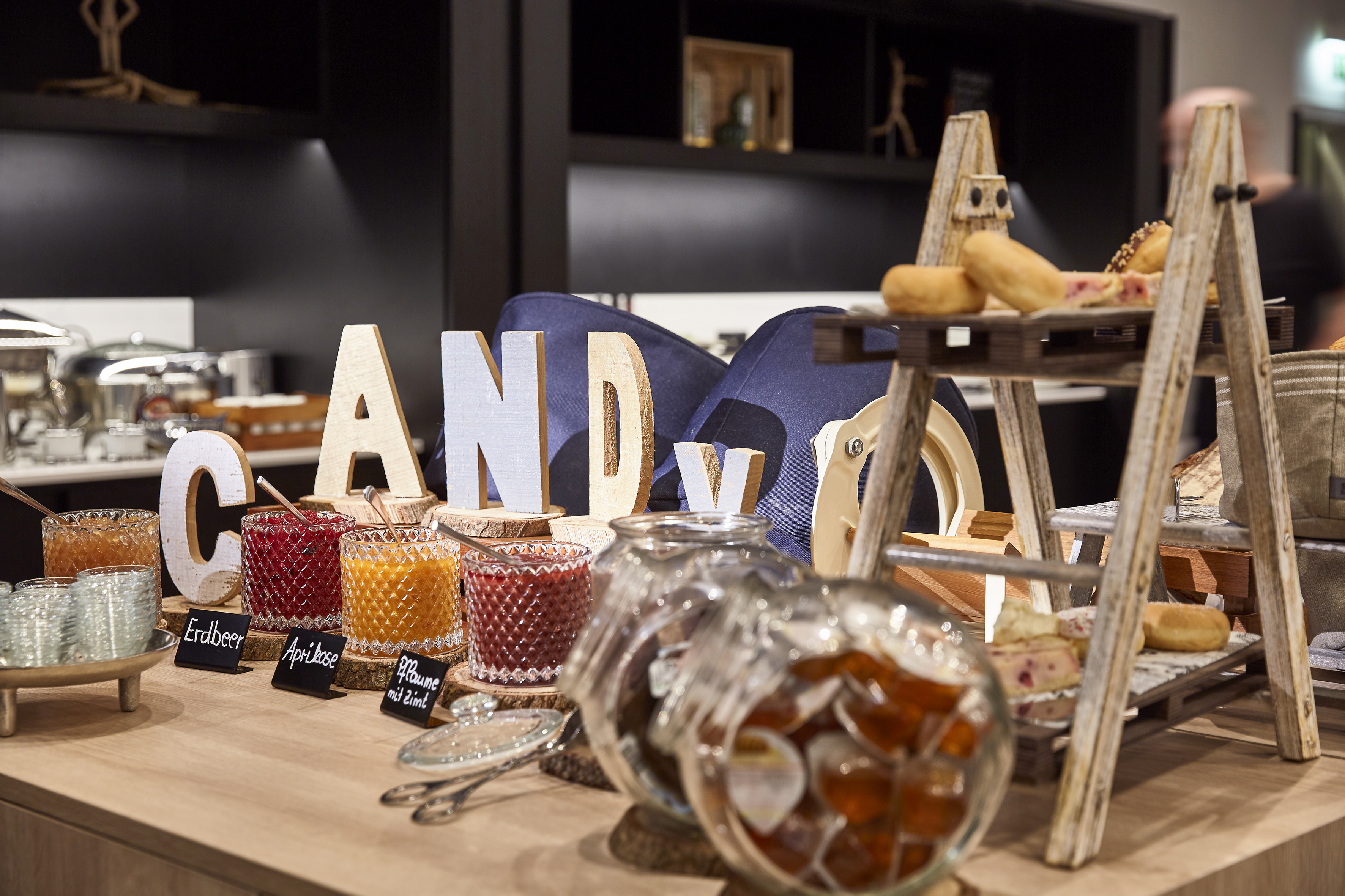 a table with food on it