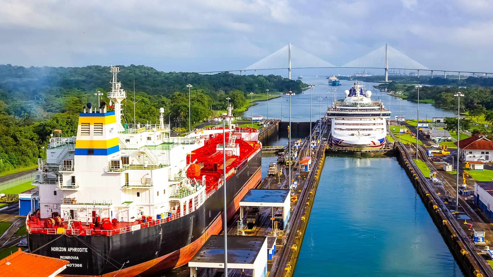 a ship in a canal