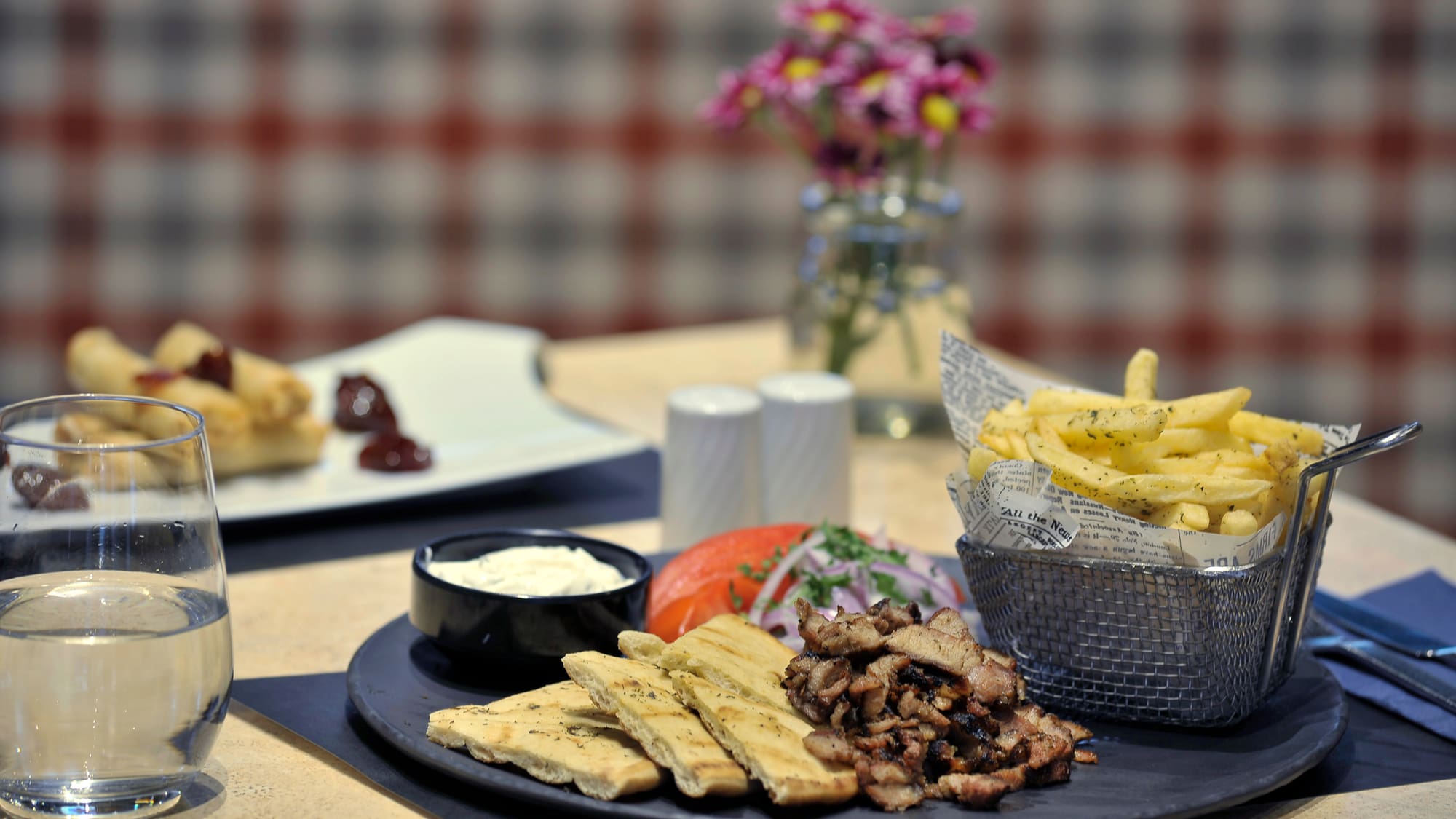 a plate of food on a table