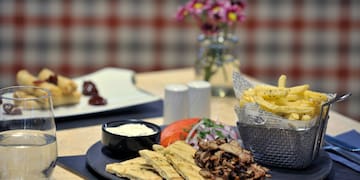 a plate of food on a table