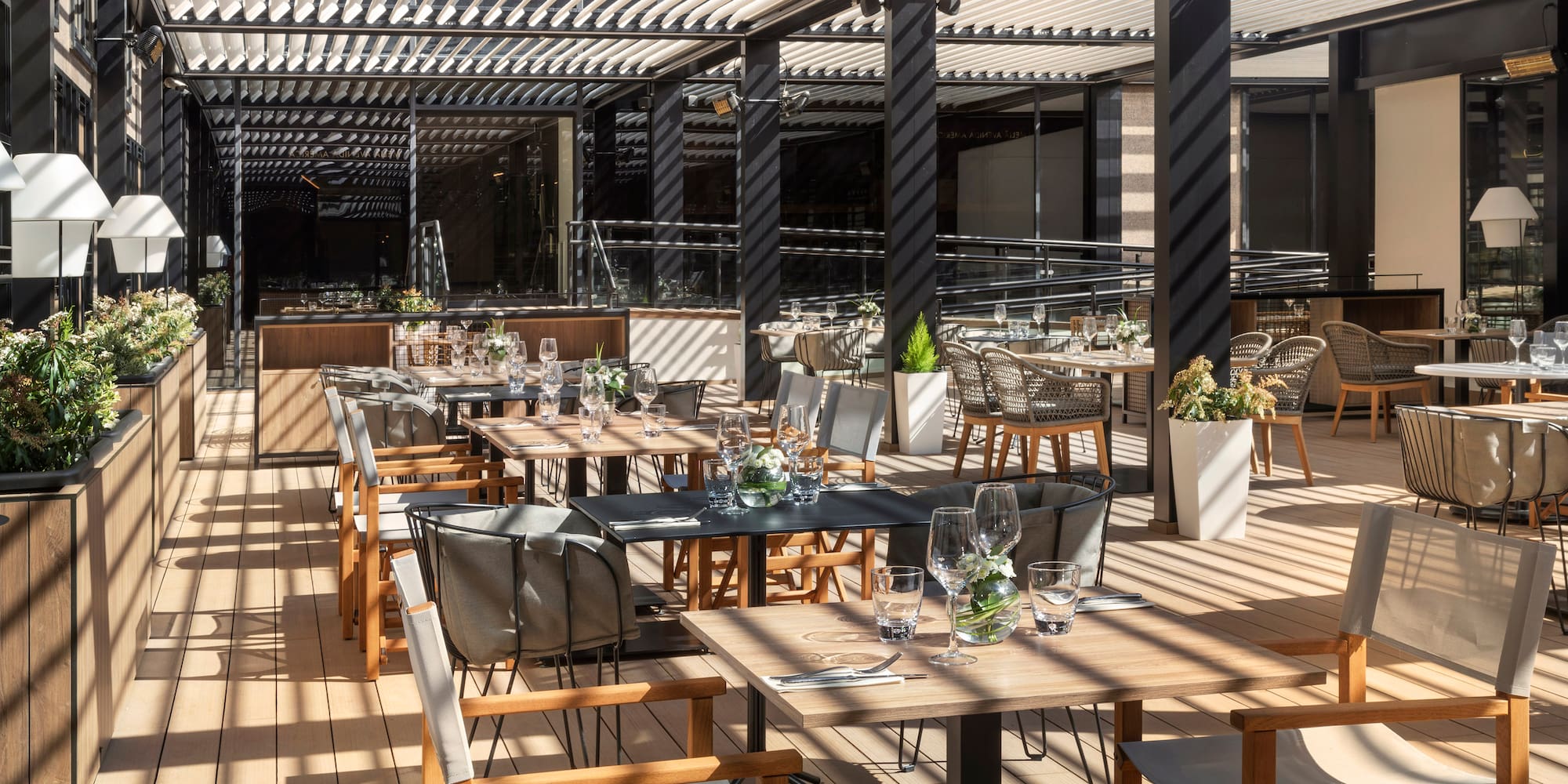 a restaurant with tables and chairs