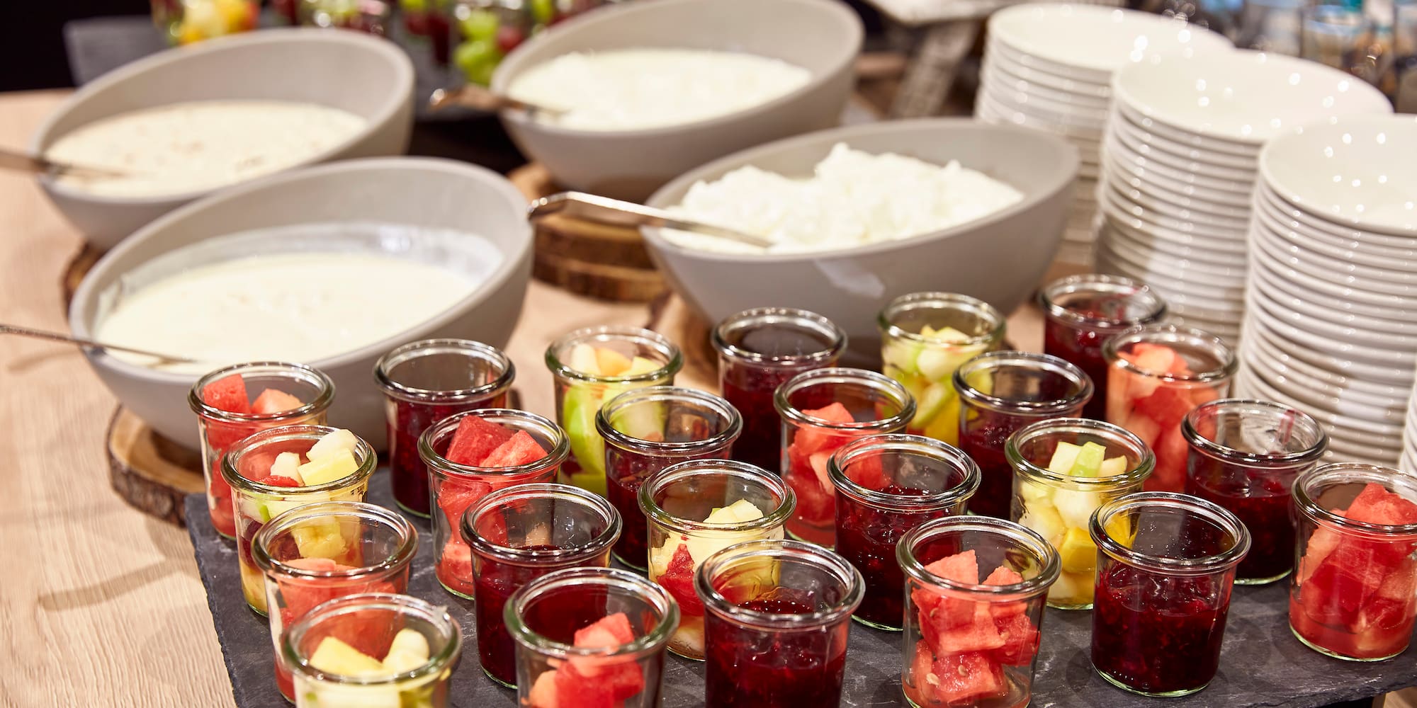 a table full of food