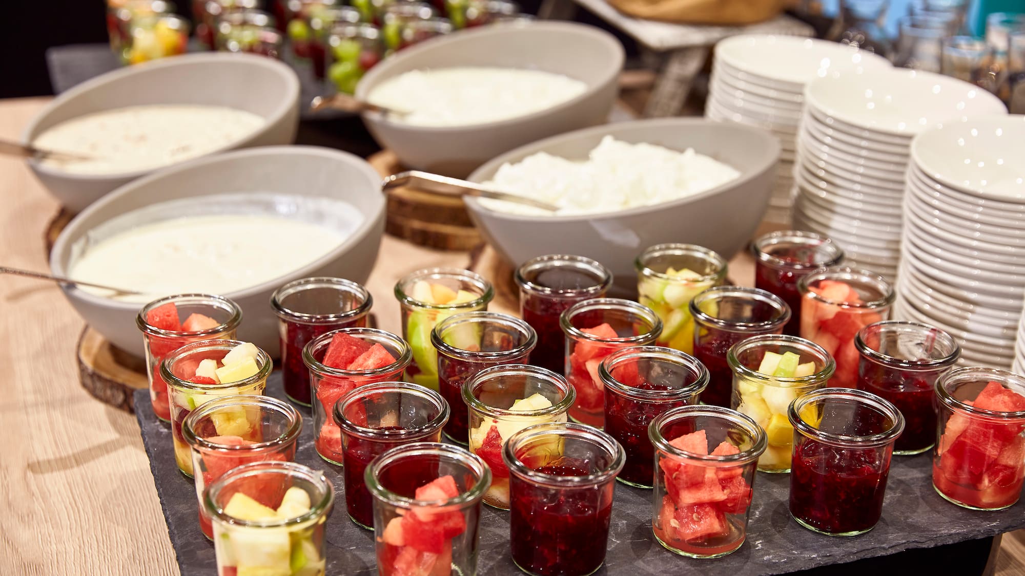 a table full of food