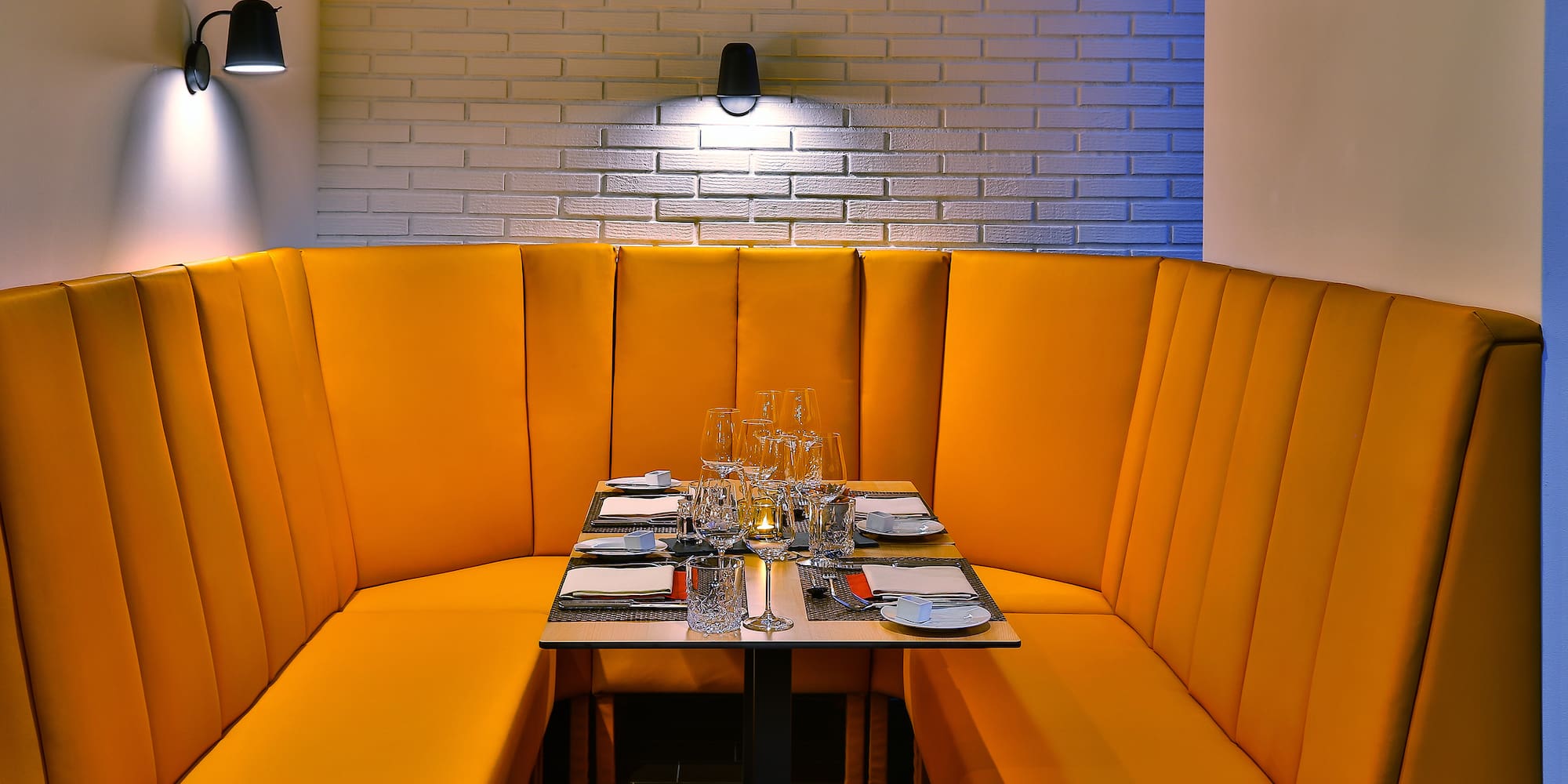 a table with plates and glasses on it