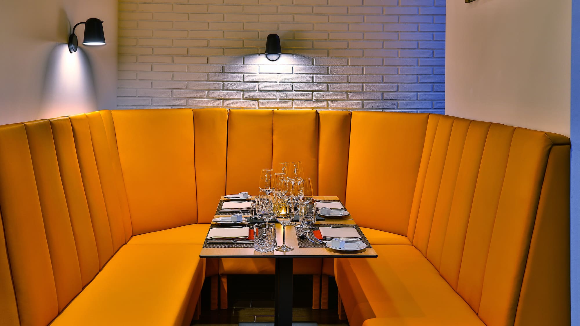 a table with plates and glasses on it