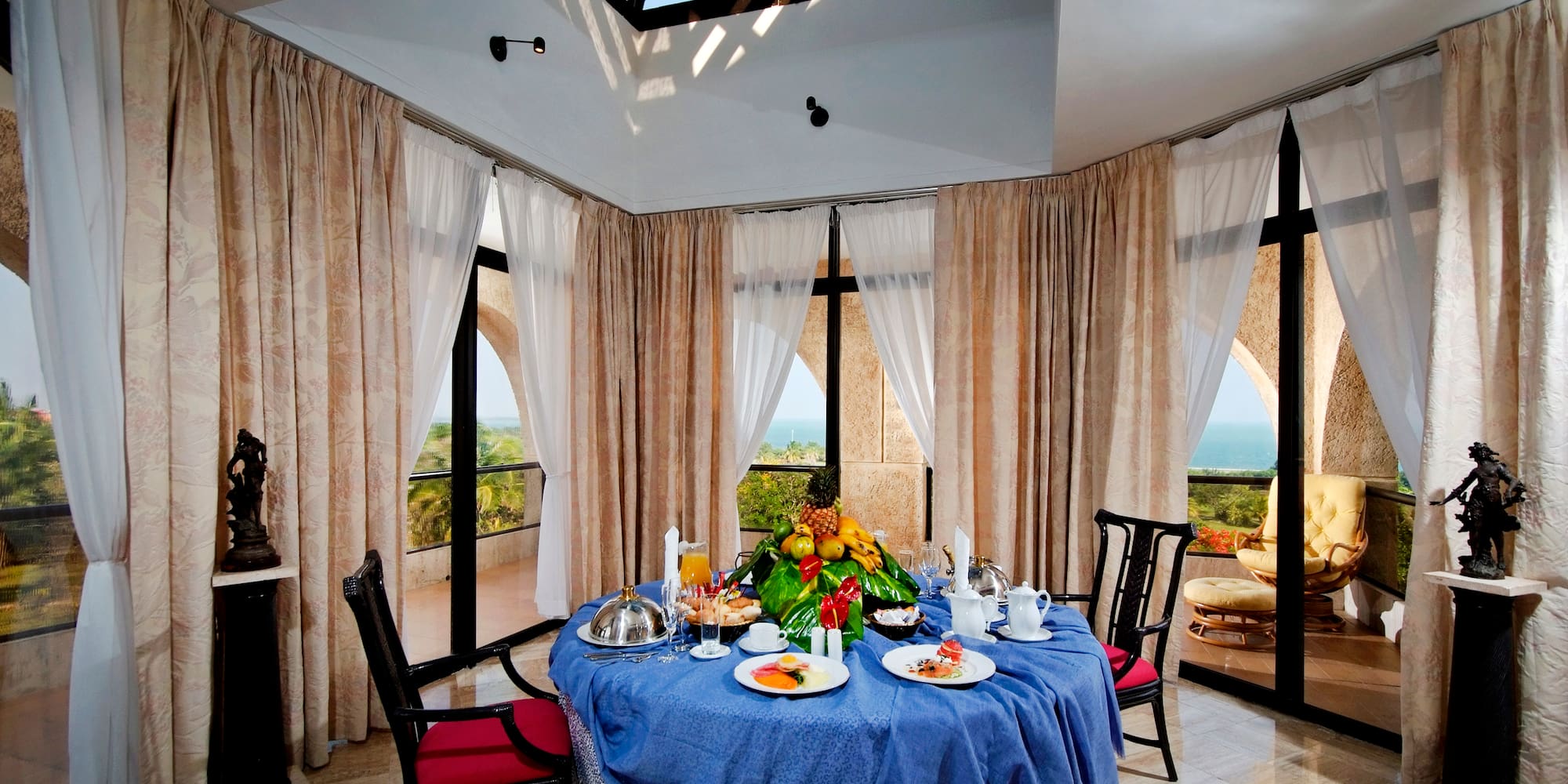 a table with food on it