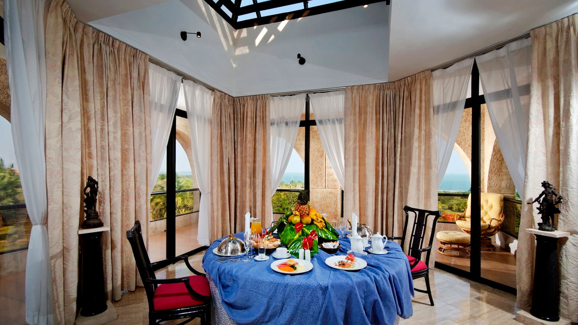 a table with food on it