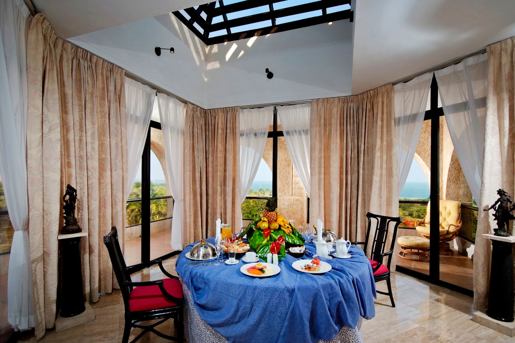 a table with food on it