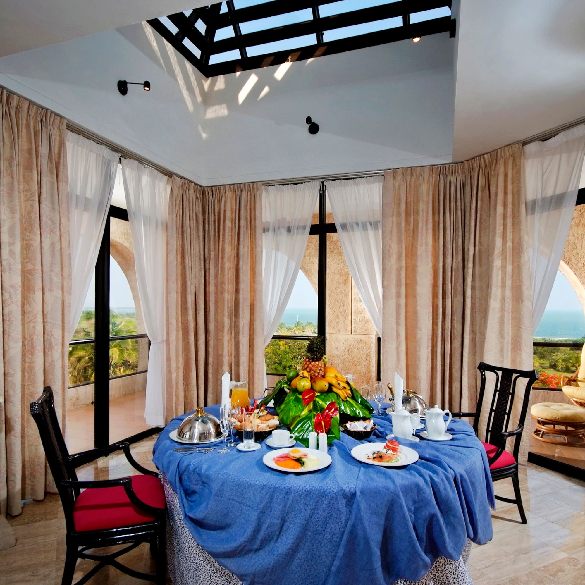 a table with food on it