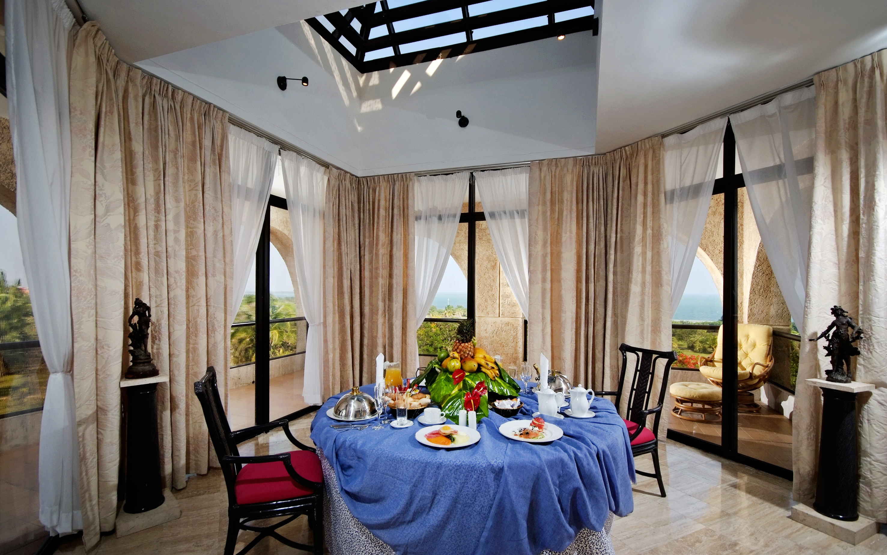 a table with food on it