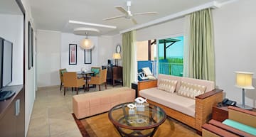 a living room with a couch and a table