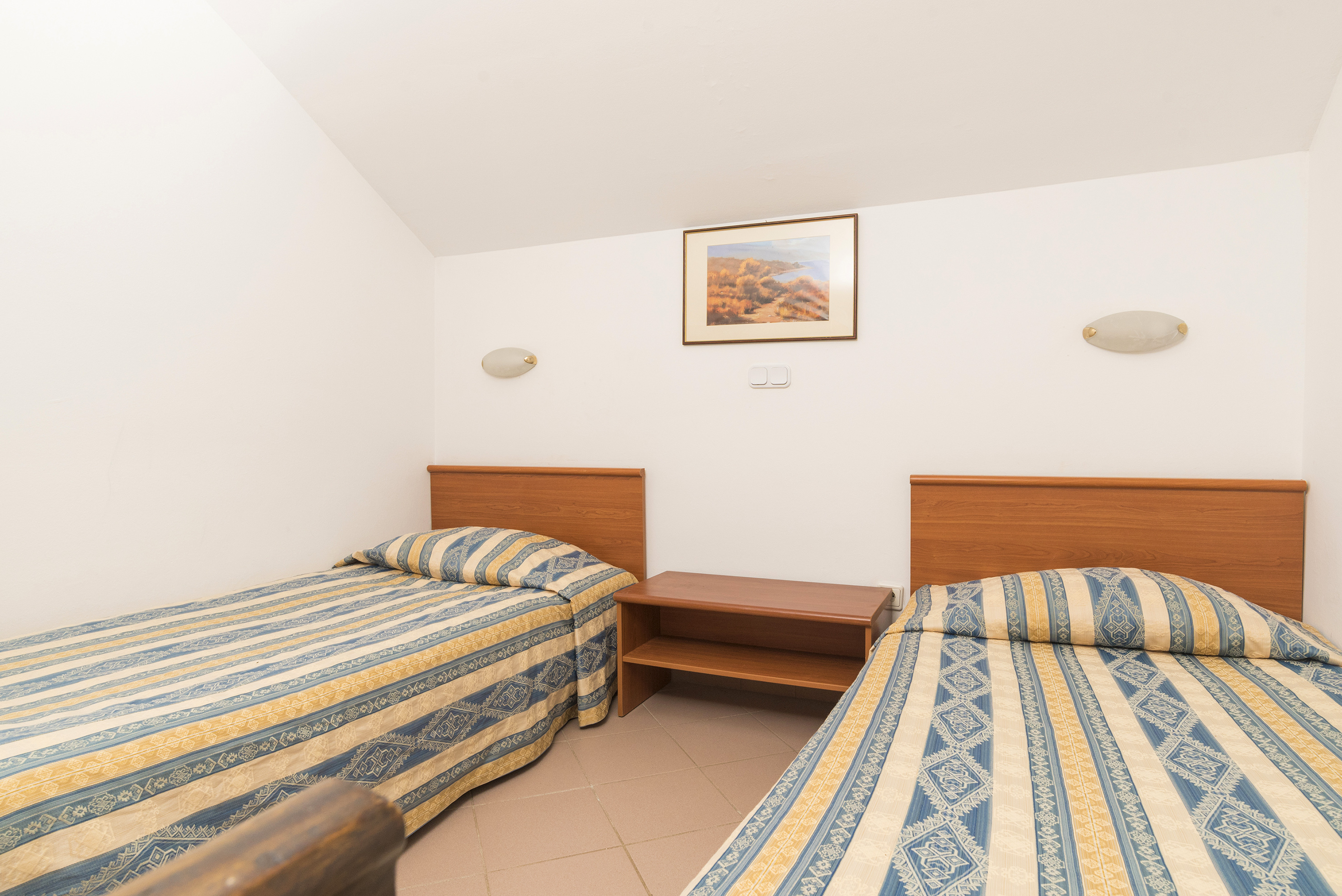 two beds in a room