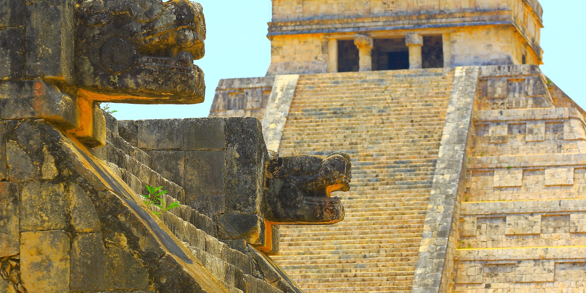 a stone structure with a stone staircase