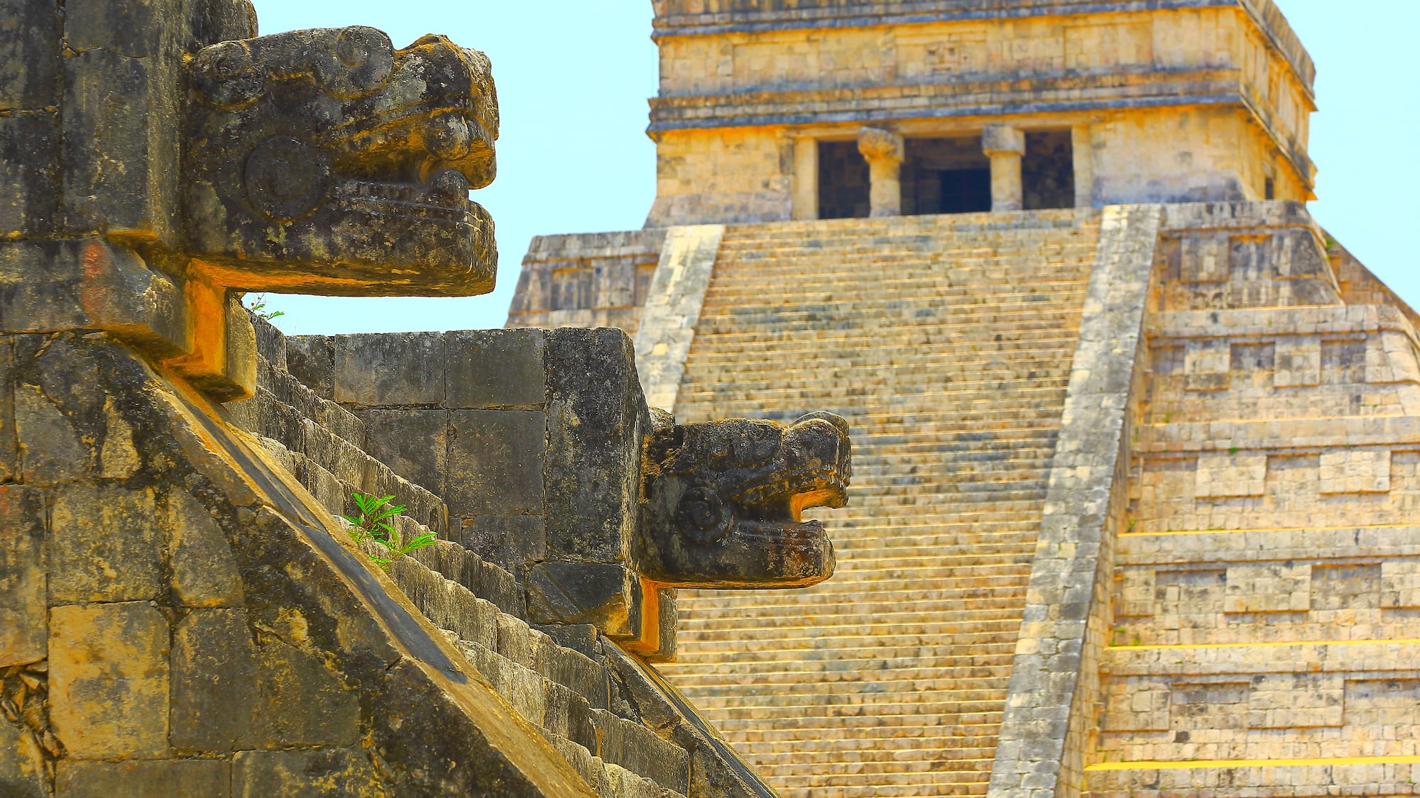 a stone structure with a stone staircase