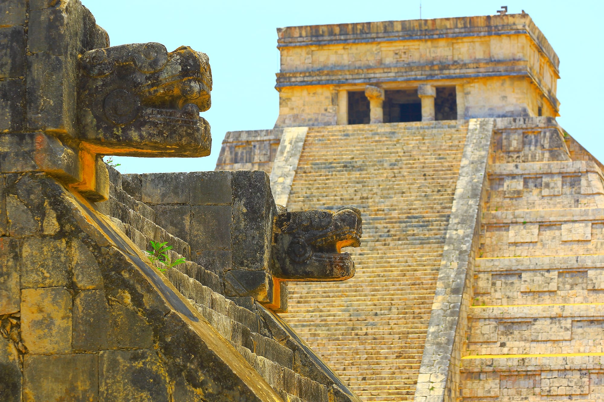 a stone structure with a stone staircase