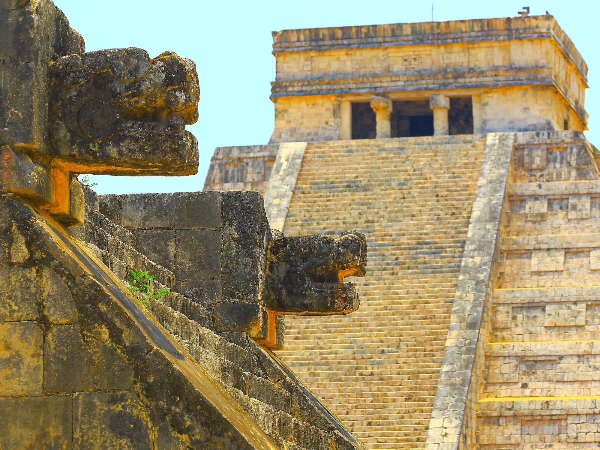a stone structure with a stone staircase