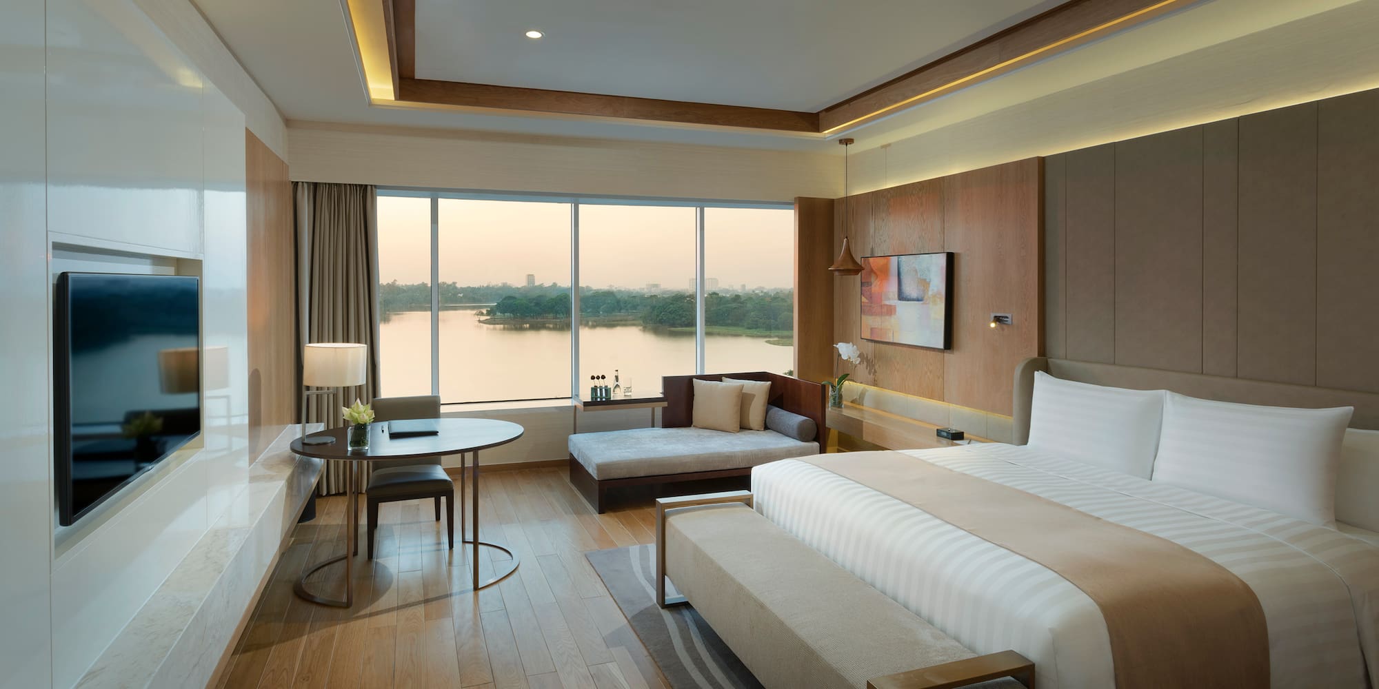 a room with a bed and a couch