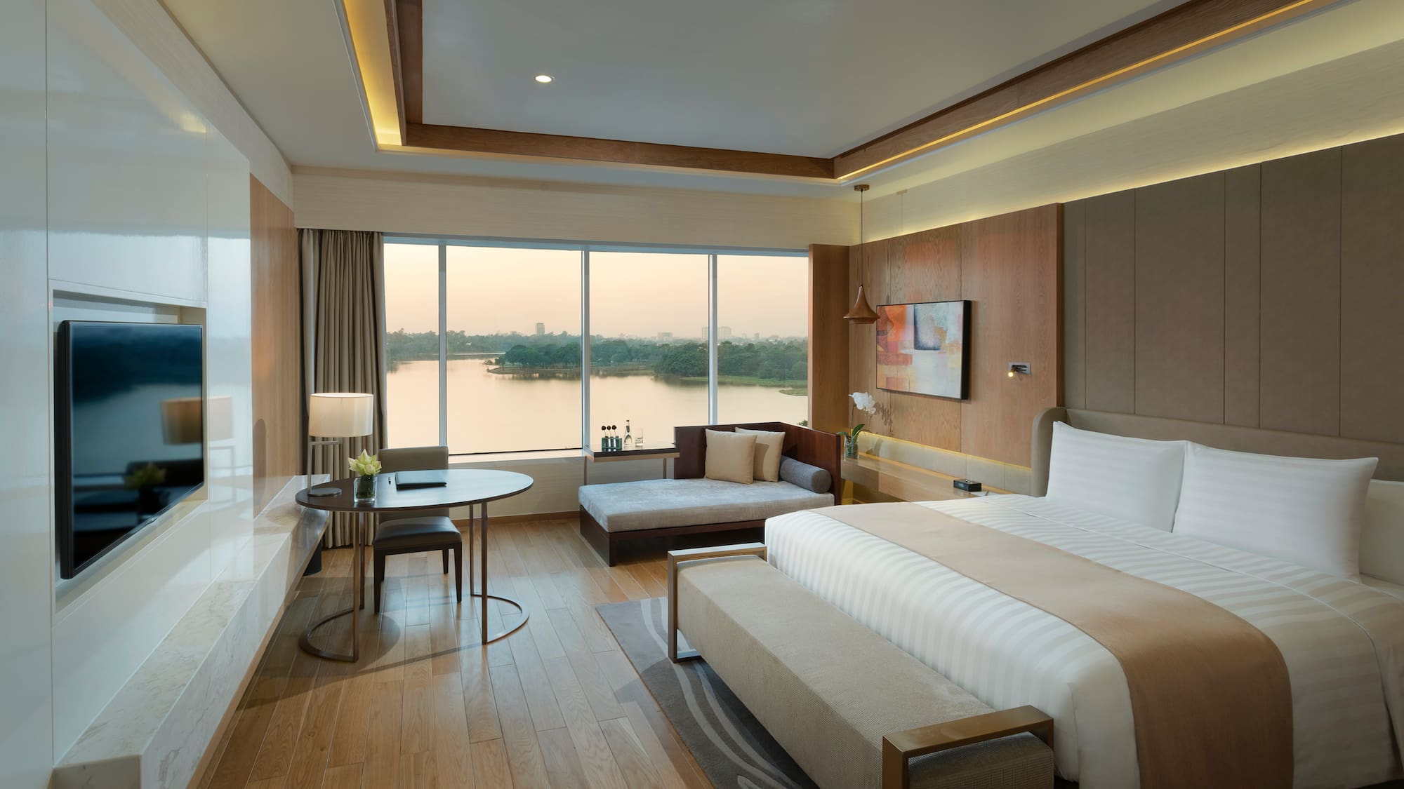 a room with a bed and a couch