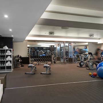 a gym with exercise equipment